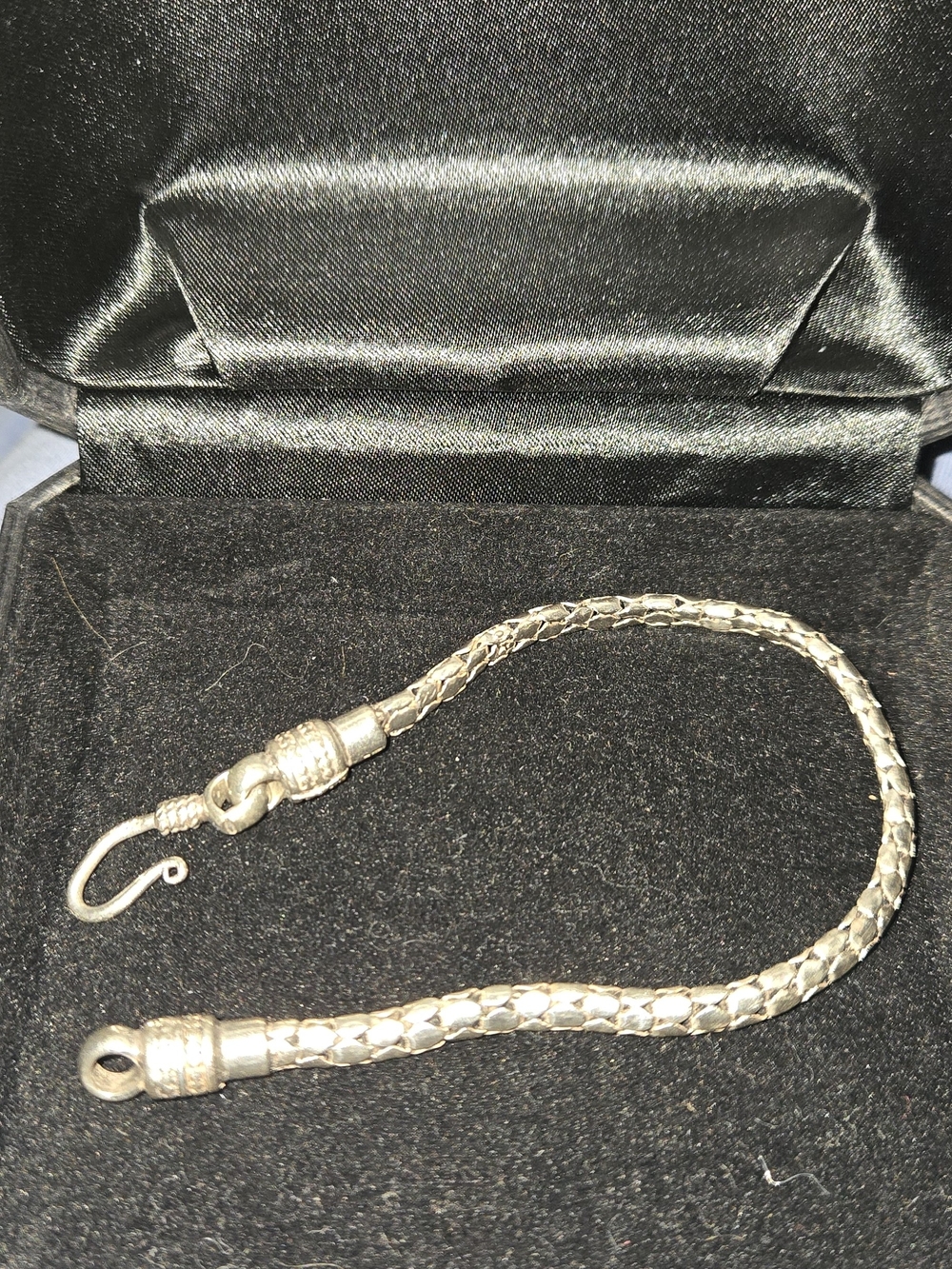 Sterling Silver Half Round Braided Bracelet - Picture 2 of 3